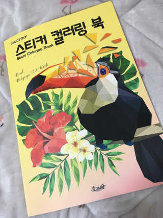 DNA디자인스튜디오 데코폴리 스티커 컬러링 북 — 5점을 준 리뷰어가 2019년 4월 올린 사용 사진