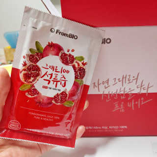 프롬바이오 오직 석류만 [그대로100 석류즙] 하루 1포로 건강하게 — 5점을 준 리뷰어가 2019년 10월 올린 사용 사진
