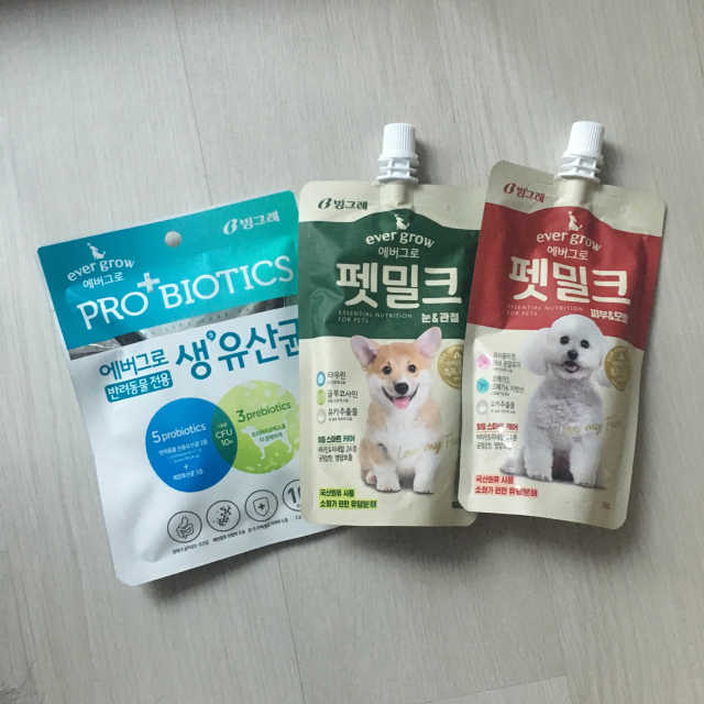 [빙그레] 에버그로 생유산균 1봉（10포입）+펫밀크2팩 리뷰 사진