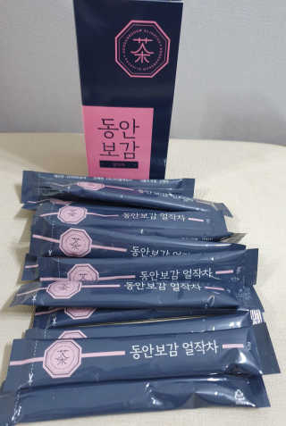 동안보감 얼작차 붓기를 빼주는 동안보감 한방 프리미엄 얼작차 — 5점을 준 리뷰어가 2019년 10월 올린 사용 사진