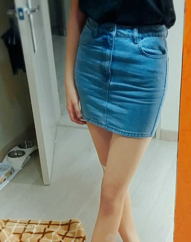 가르손느데일리 데님스커트 리뷰 사진