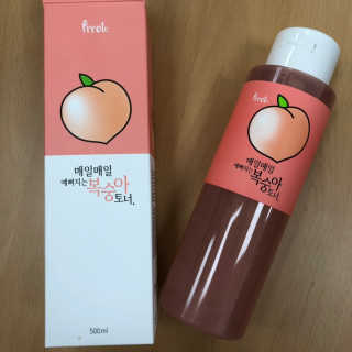 프레티 복숭아 토너 + 소프트 엠보 코튼 화장솜 — 5점을 준 리뷰어가 2019년 4월 올린 사용 사진