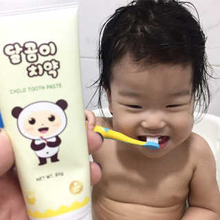 달곰이 어린이 치약+어린이 칫솔 SET — 4.67점을 준 리뷰어가 2018년 3월 올린 사용 사진