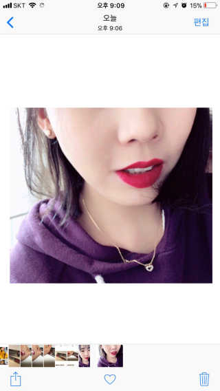 터치인솔 메탈리스트 리퀴드 포일 립스틱 5종 — 5점을 준 리뷰어가 2018년 3월 올린 사용 사진