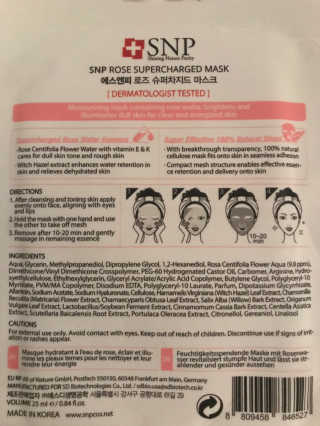 SNP Supercharged Mask_Rose Centifoli Flower — 5점을 준 리뷰어가 2018년 12월 올린 사용 사진