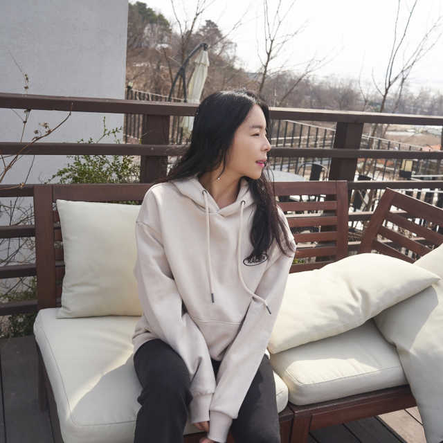 포인트 나염 후디 리뷰 사진