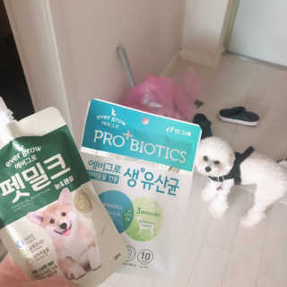 [빙그레] 에버그로 생유산균 1봉（10포입）+펫밀크2팩 — 5점을 준 리뷰어가 2019년 6월 올린 사용 사진
