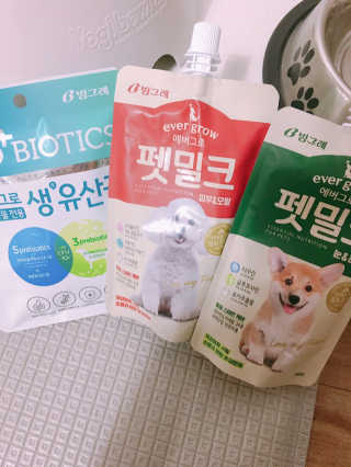 [빙그레] 에버그로 생유산균 1봉（10포입）+펫밀크2팩 — 5점을 준 리뷰어가 2019년 5월 올린 사용 사진