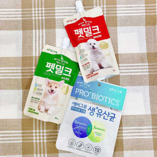 [빙그레] 에버그로 생유산균 1봉（10포입）+펫밀크2팩 — 4.5점을 준 리뷰어가 2019년 3월 올린 사용 사진