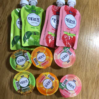 데르뜨 떠먹는 과일 3종, 짜먹는 과일 2종 총 10개 체험 — 5점을 준 리뷰어가 2020년 3월 올린 사용 사진