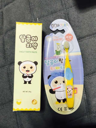 달곰이 어린이 치약+어린이 칫솔 SET — 4.67점을 준 리뷰어가 2018년 3월 올린 사용 사진