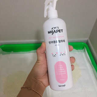 미자펫 반려동물탈취제 500ml — 5점을 준 리뷰어가 2018년 8월 올린 사용 사진