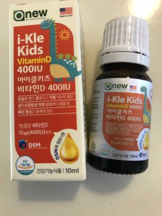 오뉴바이오 아이클키즈 비타민D  400IU 드롭 — 4점을 준 리뷰어가 2019년 3월 올린 사용 사진