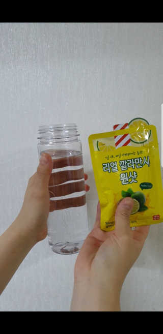 장수농가 리얼깔라만시 원샷 50ml 10팩+보틀 — 3점을 준 리뷰어가 2019년 4월 올린 사용 사진