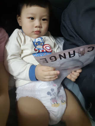 보솜이 베이비케어 팬티형 기저귀 — 4.67점을 준 리뷰어가 2019년 3월 올린 사용 사진