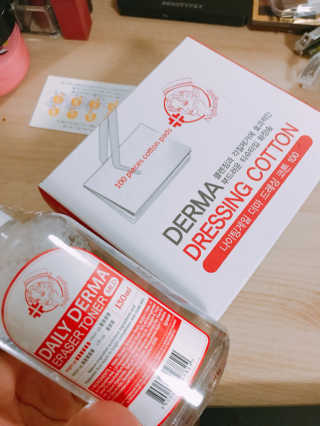 나이팅게일 광채토너130ml+더마 드레싱 코튼 100 SET — 5점을 준 리뷰어가 2018년 5월 올린 사용 사진