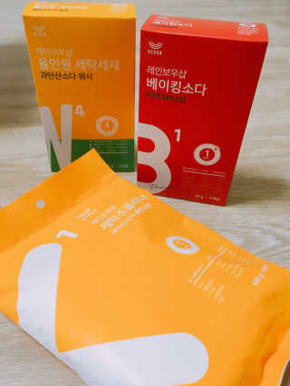 레인보우샵 올인원세탁세제,베이킹소다 스틱포6개입+세탁조클리너 — 4.67점을 준 리뷰어가 2018년 4월 올린 사용 사진
