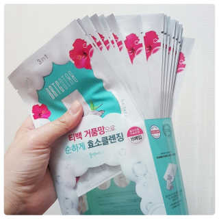비알티씨 V10 파우더 클렌징 티백 2종 — 5점을 준 리뷰어가 2019년 2월 올린 사용 사진