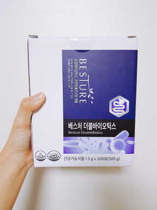 베스처 더블바이오틱스 100포 x 1박스 — 5점을 준 리뷰어가 2019년 7월 올린 사용 사진