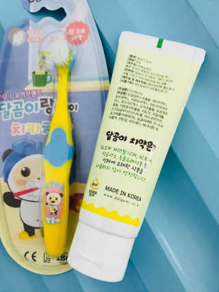 달곰이 어린이 치약+어린이 칫솔 SET — 5점을 준 리뷰어가 2018년 1월 올린 사용 사진