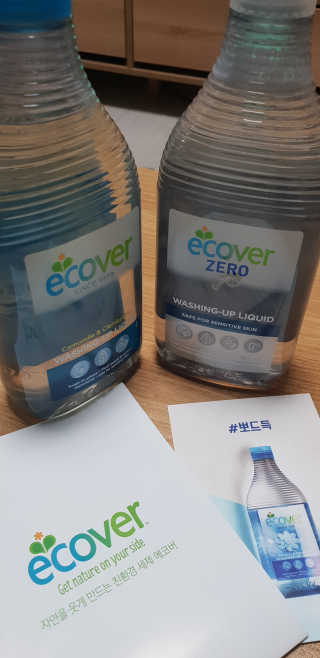 에코버 친환경 주방세제 450ml 무향+카모마일향 — 5점을 준 리뷰어가 2018년 12월 올린 사용 사진
