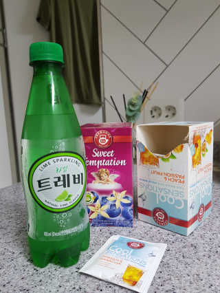 티칸 무설탕 아이스티 2종 쿨센세이션, 스위트 템테이션 — 5점을 준 리뷰어가 2019년 8월 올린 사용 사진