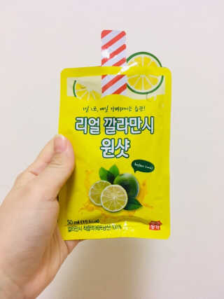 장수농가 리얼깔라만시 원샷 50ml 10팩+보틀 — 5점을 준 리뷰어가 2019년 4월 올린 사용 사진