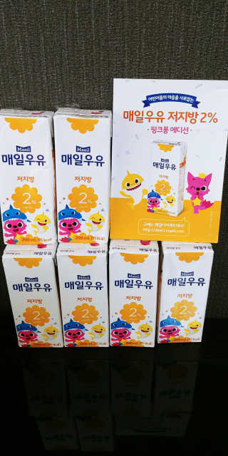 매일우유 멸균 매일우유 저지방 2프로 멸균 핑크퐁 에디션 6입 — 5점을 준 리뷰어가 2017년 12월 올린 사용 사진