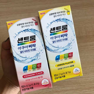 센트룸 아쿠아비타 레몬향, 딸기향 — 5점을 준 리뷰어가 2019년 8월 올린 사용 사진