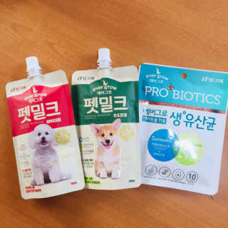 [빙그레] 에버그로 생유산균 1봉（10포입）+펫밀크2팩 — 5점을 준 리뷰어가 2019년 5월 올린 사용 사진