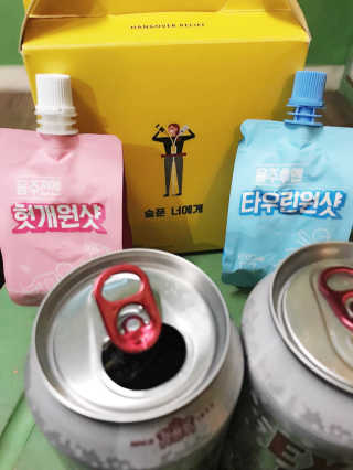 천호식품 숙취해서 헛개원샷, 타우린원샷 술푼너에게 — 5점을 준 리뷰어가 2017년 12월 올린 사용 사진