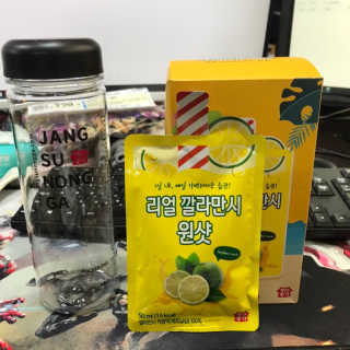 장수농가 리얼깔라만시 원샷 50ml 10팩+보틀 — 5점을 준 리뷰어가 2019년 4월 올린 사용 사진