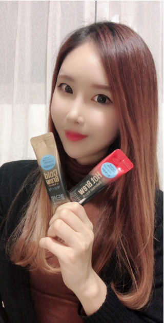 한국야쿠르트 콜드브루, 핫브루 액상스틱 BTS 일러스트 — 5점을 준 리뷰어가 2018년 11월 올린 사용 사진