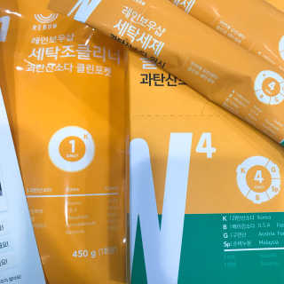 레인보우샵 올인원 세탁세제 스틱포 6개입 + 세탁조클리너 — 4.67점을 준 리뷰어가 2018년 3월 올린 사용 사진