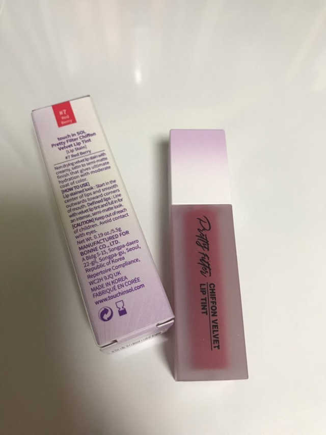 프리티필터 쉬폰 벨벳 립틴트 리뷰 사진