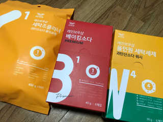 레인보우샵 올인원세탁세제,베이킹소다 스틱포6개입+세탁조클리너 — 4점을 준 리뷰어가 2018년 3월 올린 사용 사진