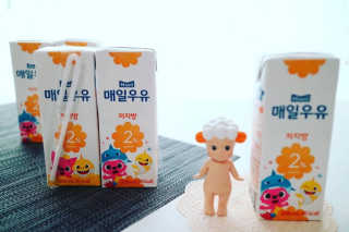 매일우유 멸균 매일우유 저지방 2프로 멸균 핑크퐁 에디션 6입 — 5점을 준 리뷰어가 2018년 1월 올린 사용 사진