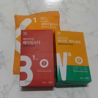 레인보우샵 올인원세탁세제,베이킹소다 스틱포6개입+세탁조클리너 — 5점을 준 리뷰어가 2018년 4월 올린 사용 사진