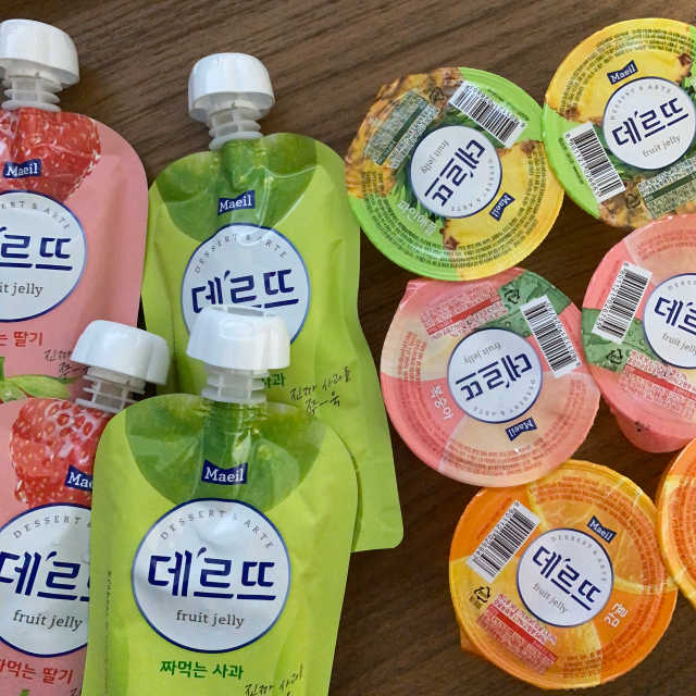 데르뜨 떠먹는 과일 3종, 짜먹는 과일 2종 총 10개 체험 리뷰 사진