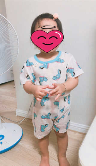 프랜스링 북유럽감성 프리미엄 유아내의 5부 실내 상하복 — 4.83점을 준 리뷰어가 2018년 8월 올린 사용 사진