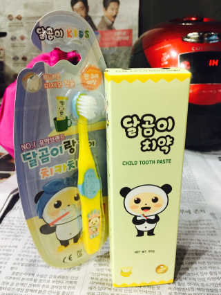 달곰이 어린이 치약+어린이 칫솔 SET — 4.33점을 준 리뷰어가 2017년 6월 올린 사용 사진