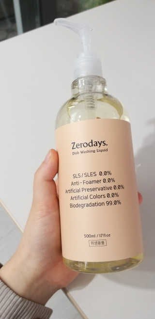 제로데이즈 천연 주방전용세제 + 여성속옷세제 — 5점을 준 리뷰어가 2020년 2월 올린 사용 사진