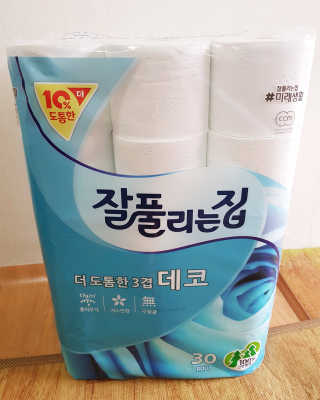 잘풀리는집 더 도톰한 3겹 데코 30롤 — 3.5점을 준 리뷰어가 2018년 5월 올린 사용 사진