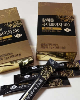 넥스트비티 왕혜문 퓨어 보이차 100 골드라벨 — 5점을 준 리뷰어가 2018년 2월 올린 사용 사진