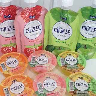 데르뜨 떠먹는 과일 3종, 짜먹는 과일 2종 총 10개 체험 — 5점을 준 리뷰어가 2020년 3월 올린 사용 사진