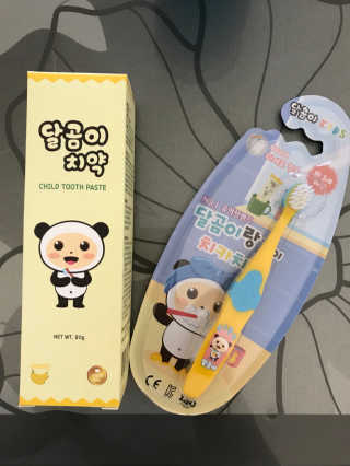달곰이 어린이 치약+어린이 칫솔 SET — 4.33점을 준 리뷰어가 2017년 12월 올린 사용 사진
