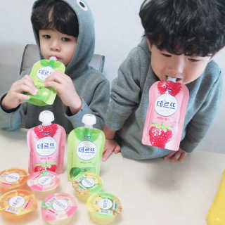 데르뜨 떠먹는 과일 3종, 짜먹는 과일 2종 총 10개 체험 — 5점을 준 리뷰어가 2020년 3월 올린 사용 사진