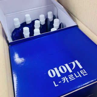 오엔엘 아이가 L-카르니틴 2박스 — 3.5점을 준 리뷰어가 2019년 4월 올린 사용 사진