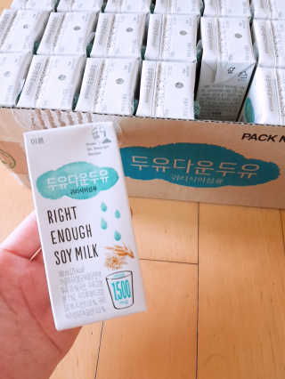 이롬 두유다운두유 4종 — 5점을 준 리뷰어가 2019년 8월 올린 사용 사진