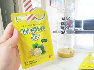 장수농가 리얼깔라만시 원샷 50ml 10팩+보틀 — 5점을 준 리뷰어가 2019년 5월 올린 사용 사진
